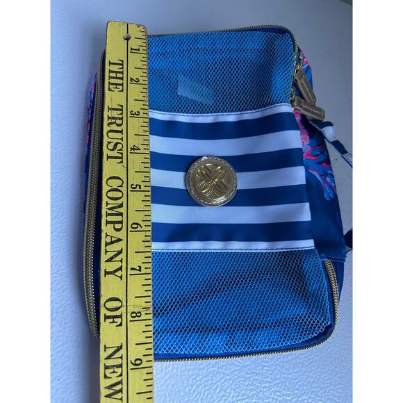 Lilly Pulitzer Overnight Duffle Weekender Bag For the Fans w/pouch new blue pink - Picture 8 of 12